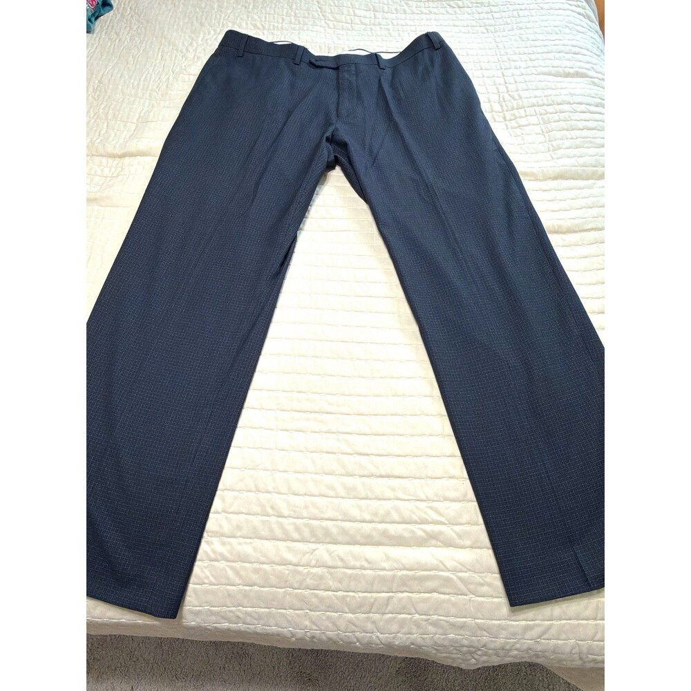 Ralph Lauren Men’s BLUE Check Dress Pants | Classic Fit | Flat Front | 38